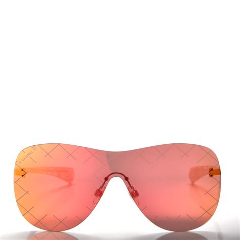 Chanel Shield Runway Sunglasses 4215 Silver Red 